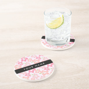 Posavasos Hibisco Rosa, Flores Rosadas, Tu Nombre