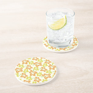 Posavasos Hibiscus amarillo, Hibiscus Naranja, patrón floral