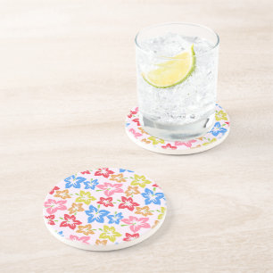 Posavasos Hibiscus Colorido, Patrón De Flores