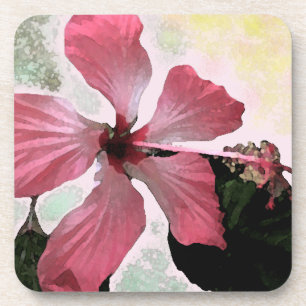 Posavasos Hibiscus flor tropical rosa verano exótico floral