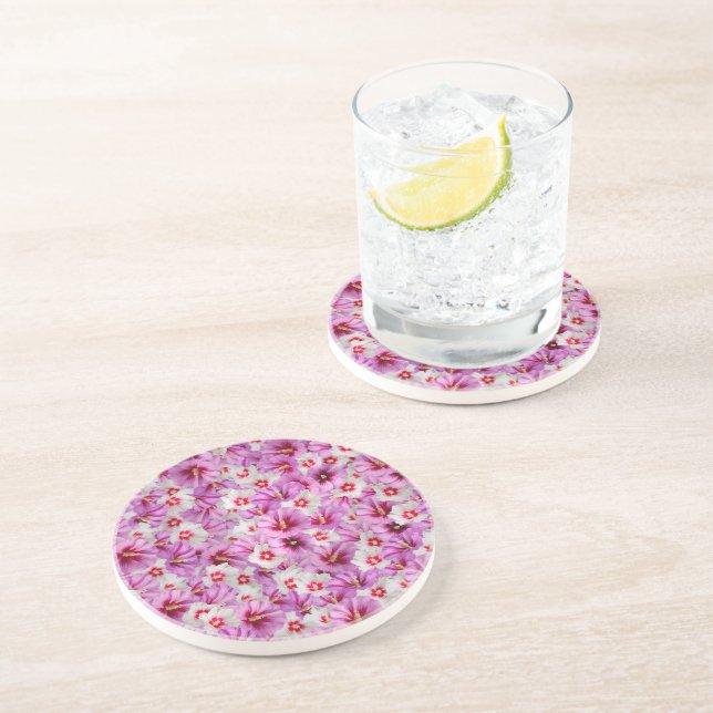 Posavasos Hibiscus - Patrón de flor Rosa chino (Lado)