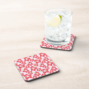 Posavasos Hibiscus Rojo, Flores Rojas, Patrón De Flores
