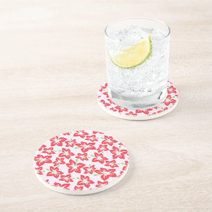 Posavasos Hibiscus Rojo, Flores Rojas, Patrón De Flores