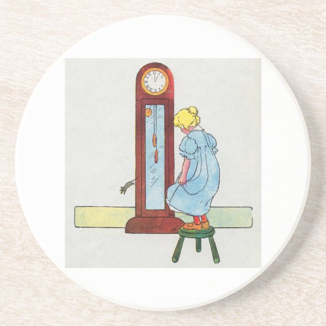 Posavasos ¡Hickory, dickory, muelle! El ratón corrió hacia a (Frente)