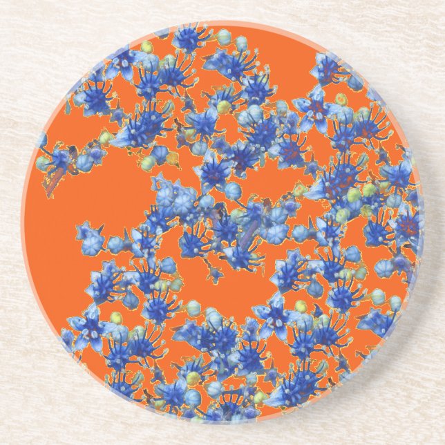 Posavasos hidrangea naranja y azul (Frente)