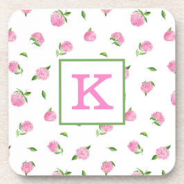 Posavasos Hidrangeas rosas acuáticas Monograma