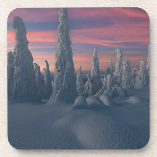 Posavasos Hielo y nieve   Árboles cubiertos de nieve, Laponi