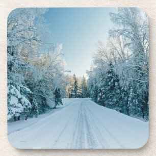 Posavasos Hielo y nieve Camino de invierno congelado Rusia