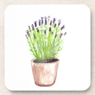 Posavasos Hierba de lavanda machacar planta rústica morada f