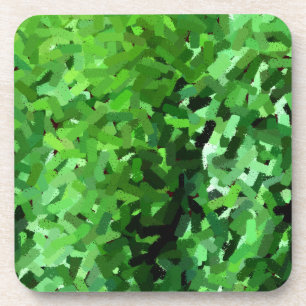 Posavasos hierba verde Grabado en relieve #0448