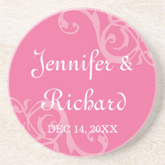 Posavasos Hierro antiguo pergamino rosa nombre personalizado