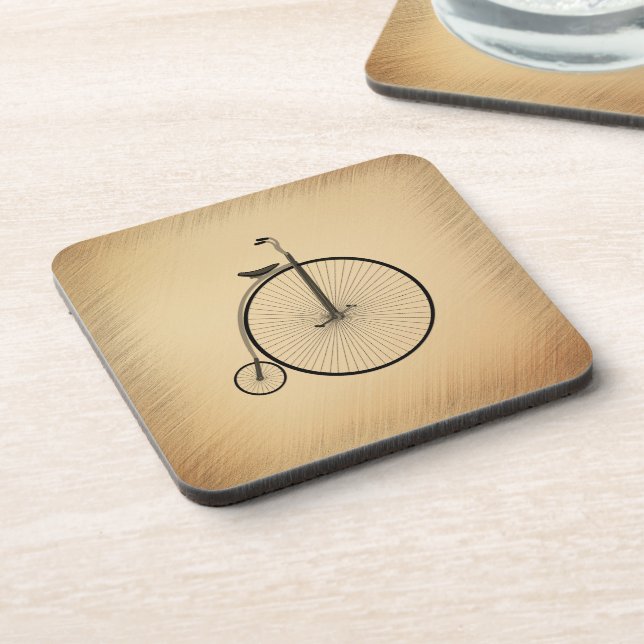 Posavasos High-Wheel Antique Bicycle Rustic (Lado Izquierdo)