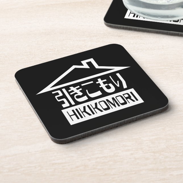 Posavasos Hikikomori 引 き こ も Reclusión り Japonesa (Lado Izquierdo)