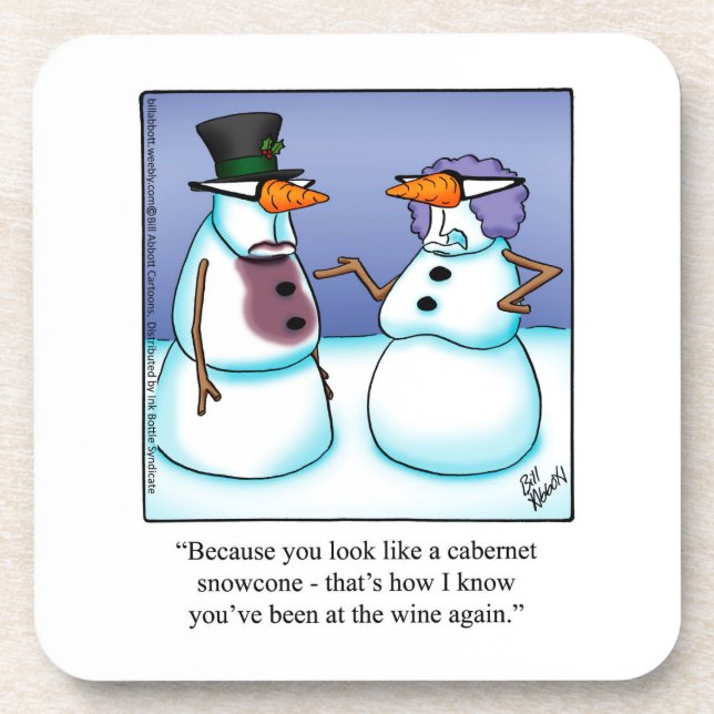 Posavasos Hilarie Winter Wine Humor Coaster Set (Frente)