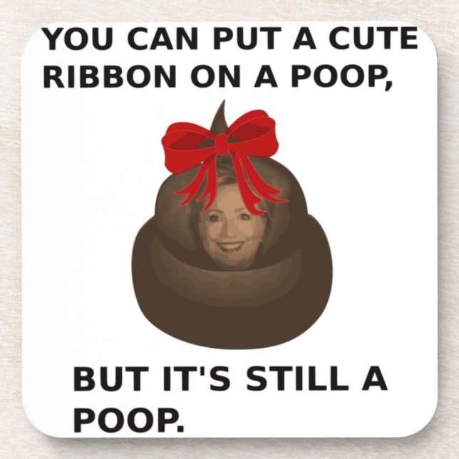 Posavasos Hillary Poop (Frente)