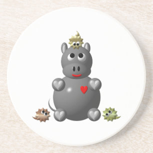 Posavasos Hipopótamo Adorable con Hámsters