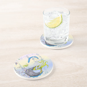 Posavasos Hippocampus (cráneo) con azul/púrpura/beige