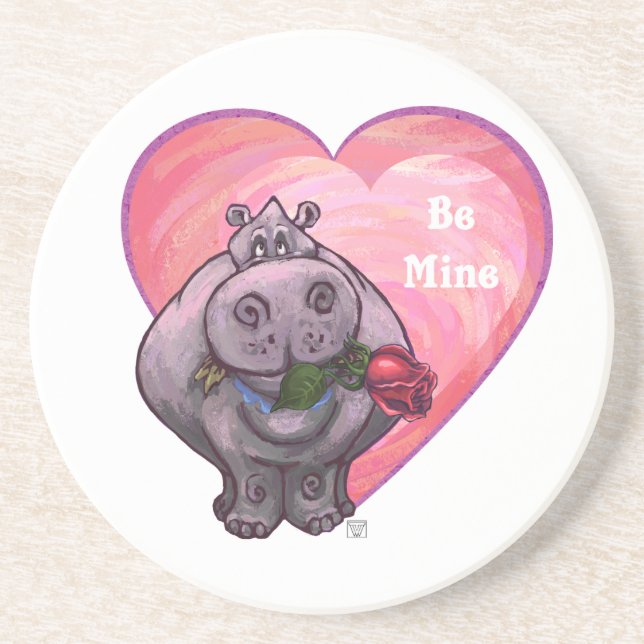 Posavasos Hippopótamo El día de San Valentín (Frente)