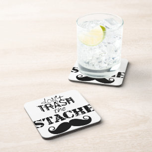 Posavasos Hipster retro vintage de bigote no estropea el dol