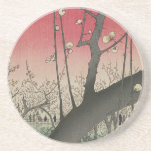 Posavasos Hiroshige Finca de ciruelos Kameido: Japonés vinta