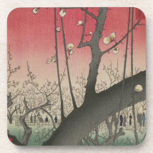 Posavasos Hiroshige Finca de ciruelos Kameido: Japonés vinta