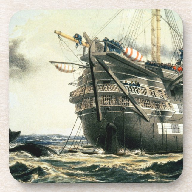 Posavasos HMS Agamemnon que pone el cable atlántico (Frente)