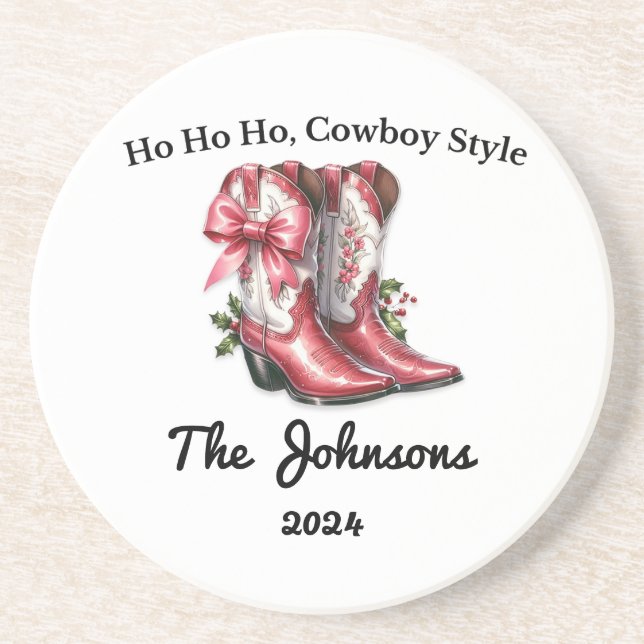 Posavasos Ho Ho Ho Ho, estilo Cowboy (Frente)