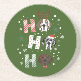 Posavasos Ho Ho Ho Ho Great Dane Feliz Navidad