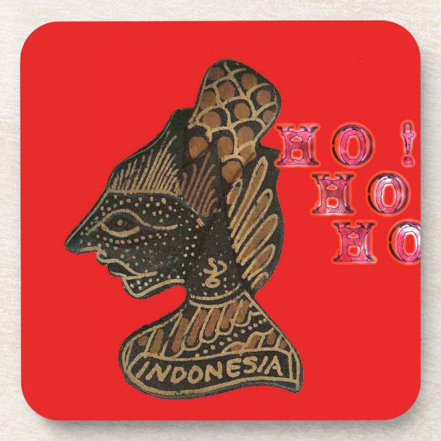 Posavasos ¡Ho Ho Ho Ho Ho! Feliz Navidad Indonesia lindo dis (Frente)