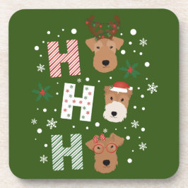 Posavasos Ho Ho Ho Ho Ho Welsh Terrier Feliz Navidad