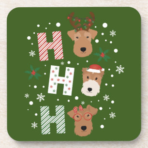 Posavasos Ho Ho Ho Ho Ho Welsh Terrier Feliz Navidad