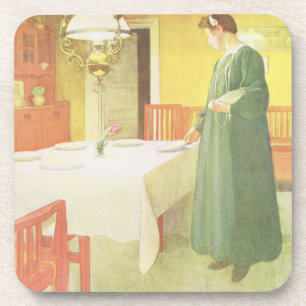 Posavasos Hogar de la escuela, escena del comedor, pub. en