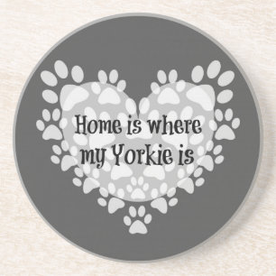 Posavasos Hogar es donde mi Yorkie es citado