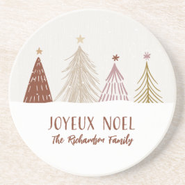 Posavasos Hogar festivo de Navidades Joyeux Noel