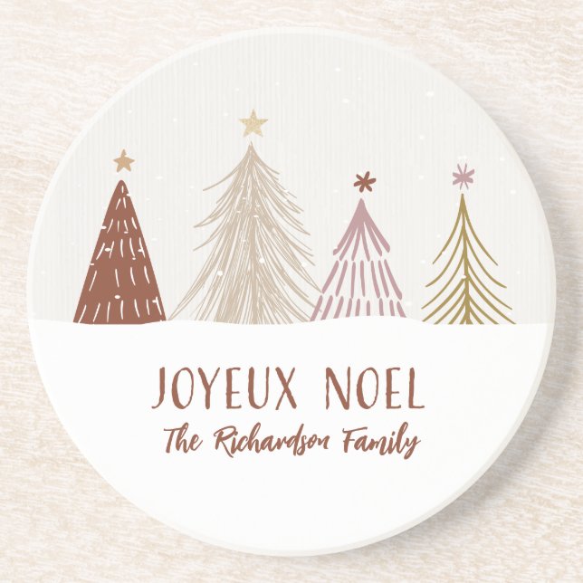 Posavasos Hogar festivo de Navidades Joyeux Noel (Frente)
