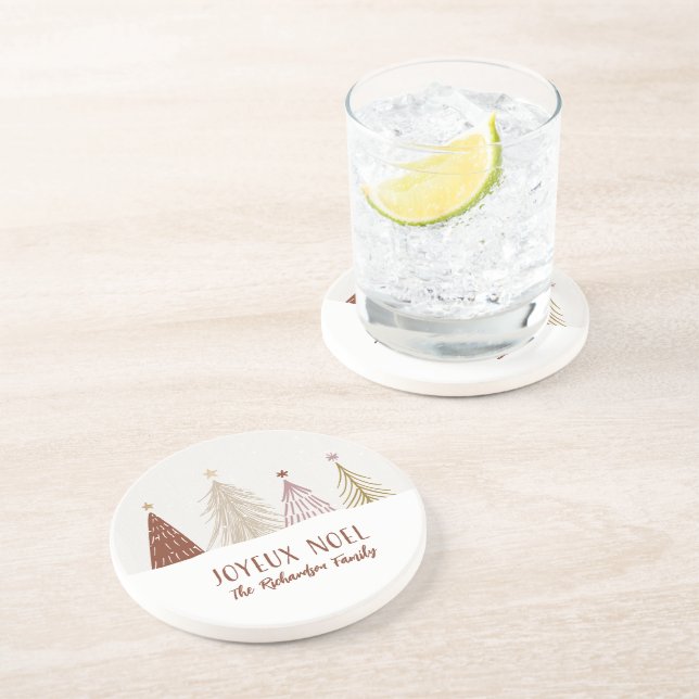 Posavasos Hogar festivo de Navidades Joyeux Noel (Lado)