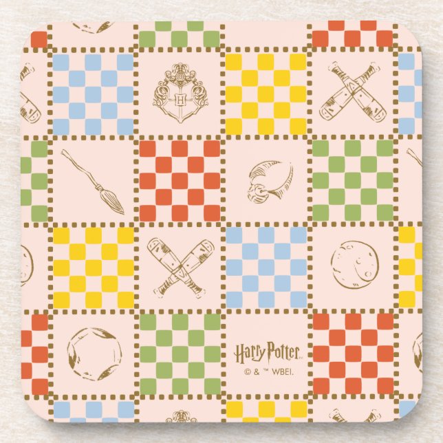 Posavasos HOGWARTS™ QUIDDITCH™ Patrón de Verificación de Equ (Frente)