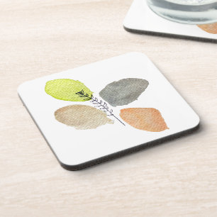 Posavasos Hoja de acuarela estética moderna