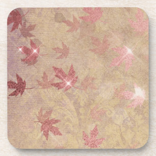 Posavasos hoja de arce japonés brillo damasco elegante