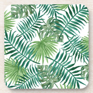 Posavasos Hoja de palma botánica tropical de la planta