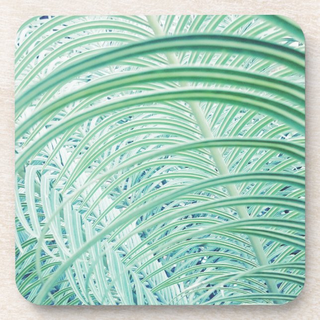 Posavasos Hoja de palma de planta verde suave (Frente)