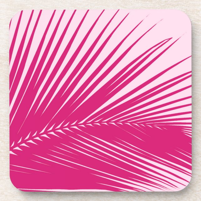 Posavasos Hoja de palma - rosa magenta (Frente)