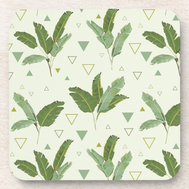 Posavasos Hoja de plátano con triángulos (Frente)
