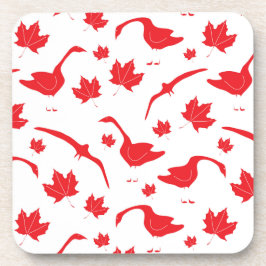 Posavasos Hojas Canadá de Geese y Maple - Bandera canadiense