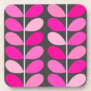 Posavasos Hojas danesas de mediados del siglo, rosa y gris d