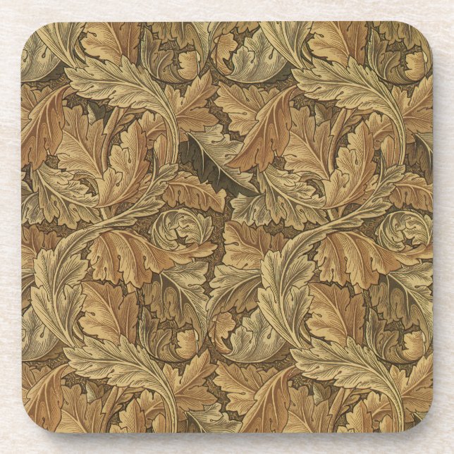 Posavasos Hojas de Acanthus por William Morris, textil antig (Frente)