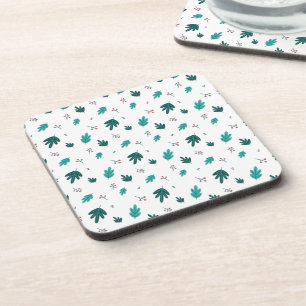 Posavasos Hojas de árbol evergreen y Berries Red Holly