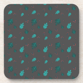 Posavasos Hojas de árbol evergreen y Berries Red Holly