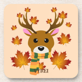 Posavasos Hojas de arce de ciervo de otoño