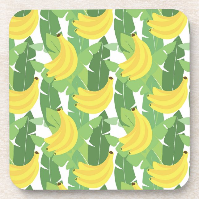 Posavasos Hojas De Banano Y Patrón De Frutas (Frente)
